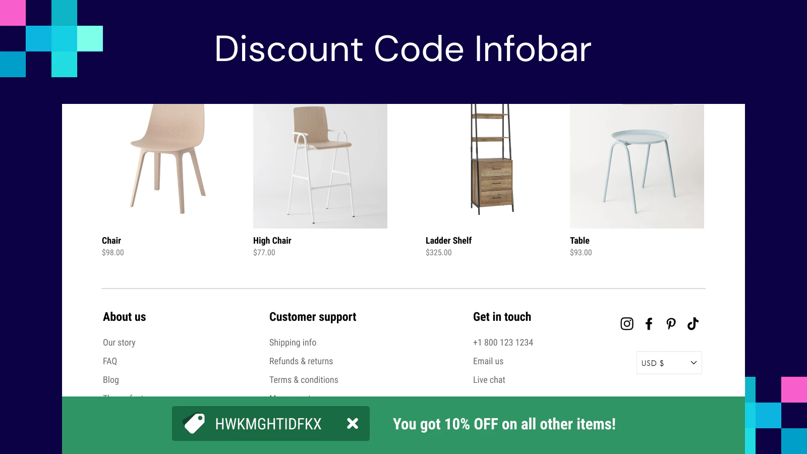 Discount codes customizable design