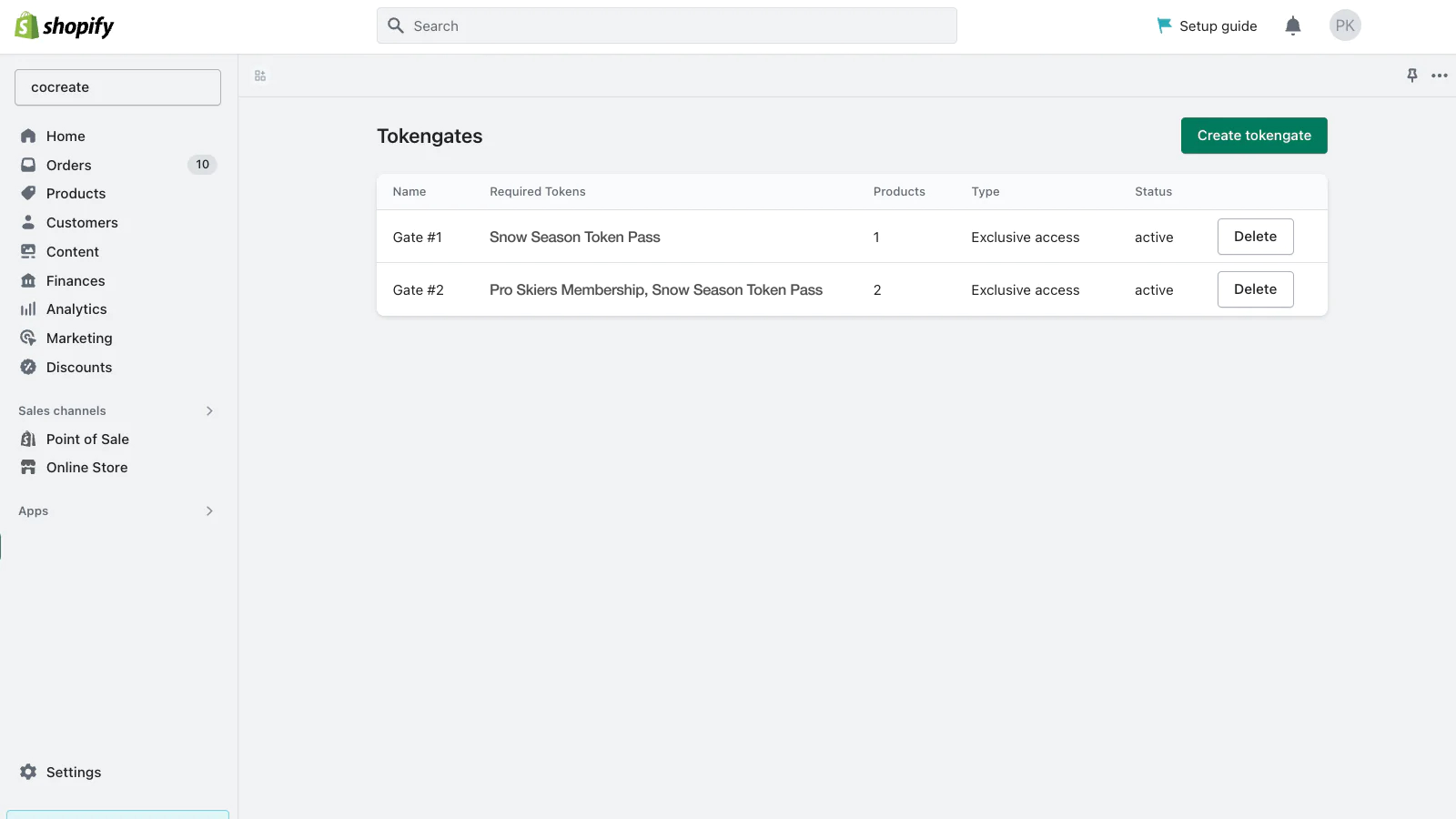 tokengate listing