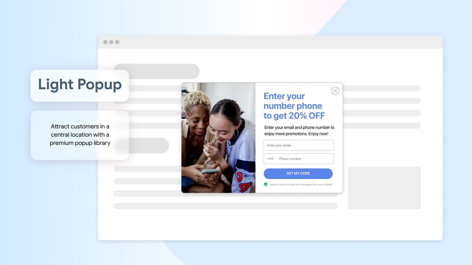 Popup Sign up ‑ Sales Banner Screenshot