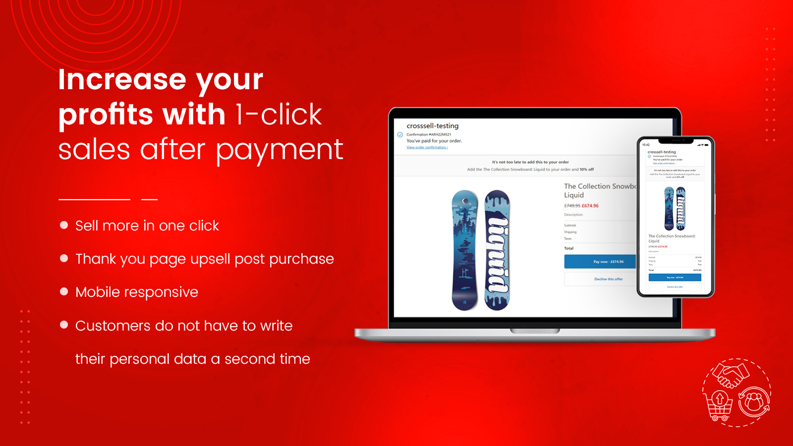 Increase your profits with 1-click sales after payment