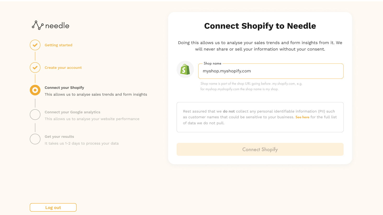 Connect to Shopify