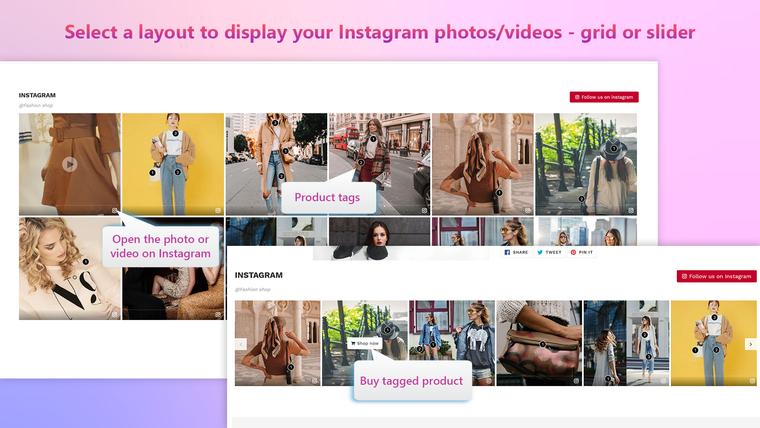 VA: Instagram Slider & Feed Screenshot