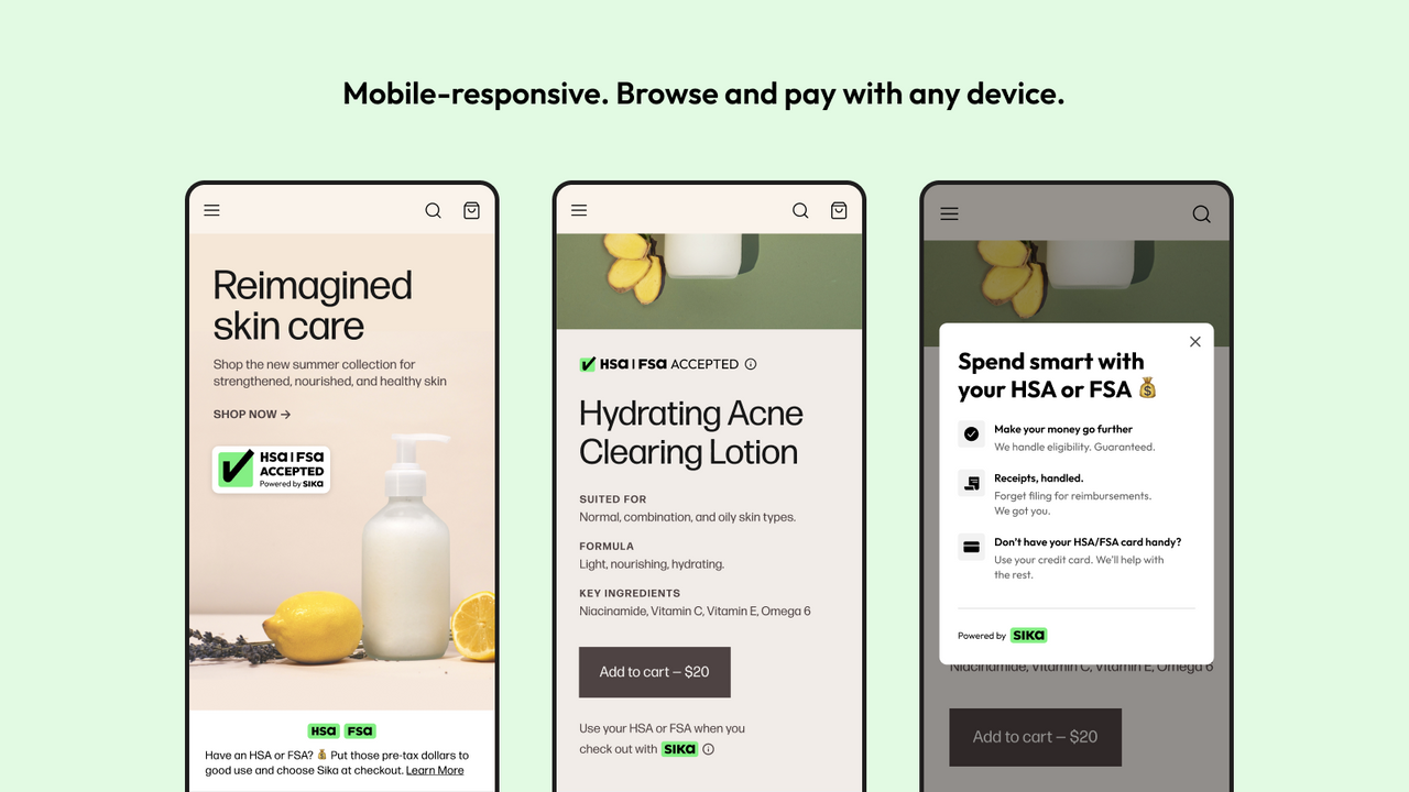 Responsive para móviles. Navega y paga con cualquier dispositivo.