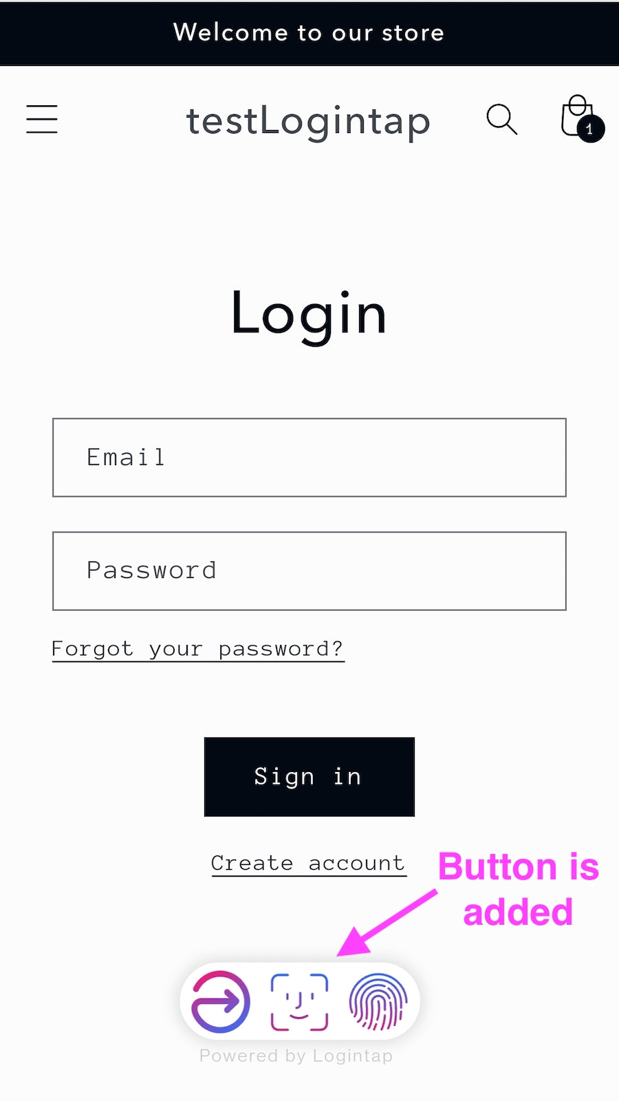 Logintap No Password Biometry Screenshot