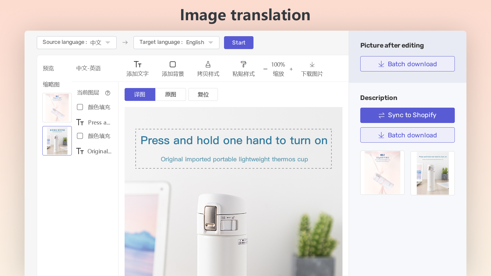 Image translator and editor