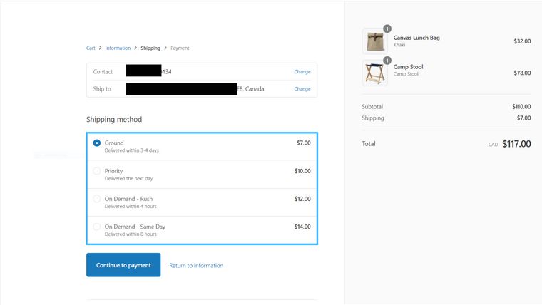 Ecom Shipping Screenshot