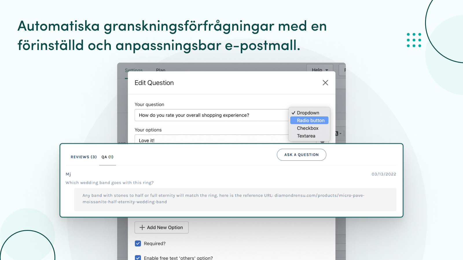 Automatisera begäran om recensioner med e-postförinställningar.