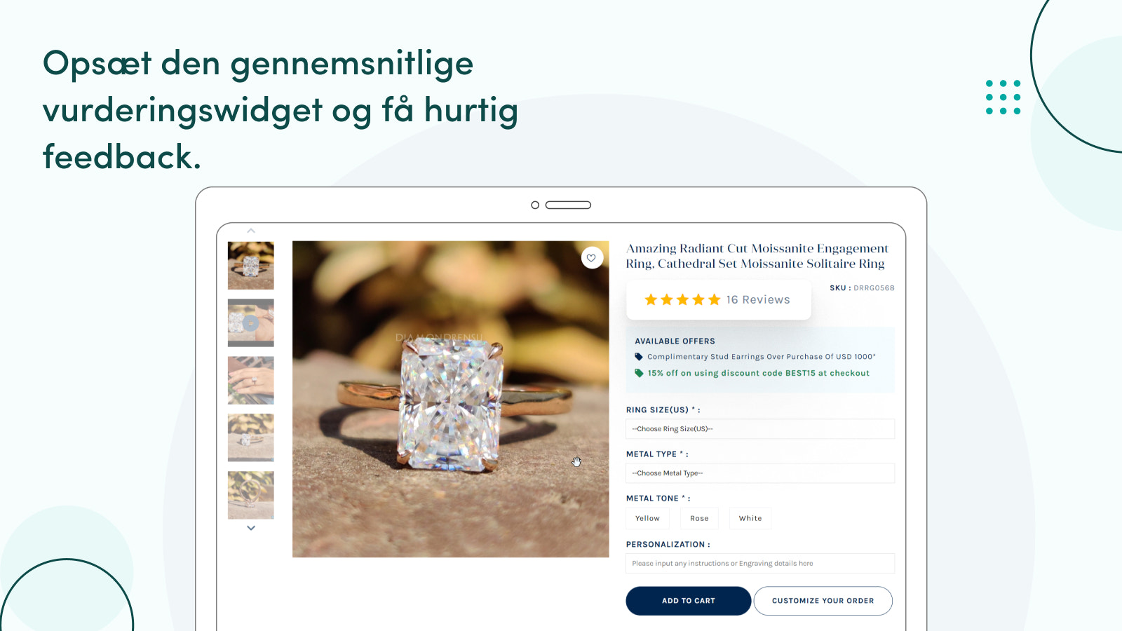 Få hurtig feedback med gennemsnitsbedømmelses-widget.