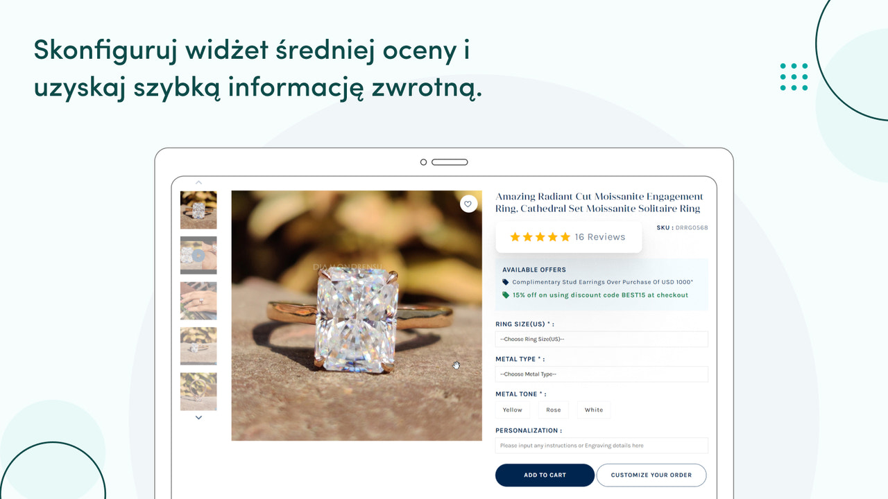 Zyskaj szybkie informacje zwrotne z widżetem średniej oceny.