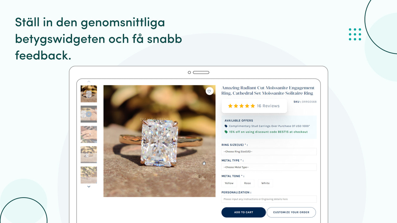 Få snabb feedback med widgeten för genomsnittligt betyg.