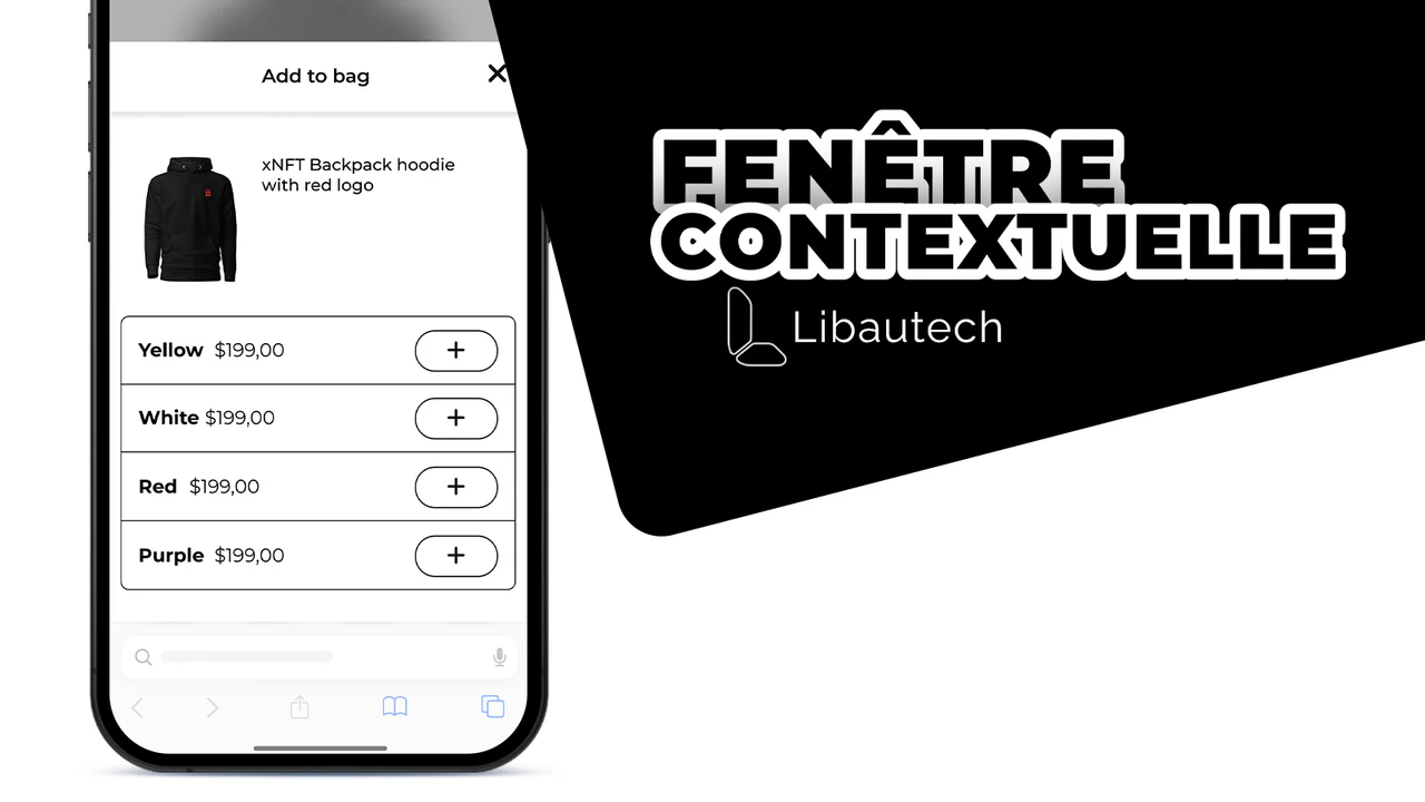 Conception simple de fenêtre contextuelle avec un sélecteur de v