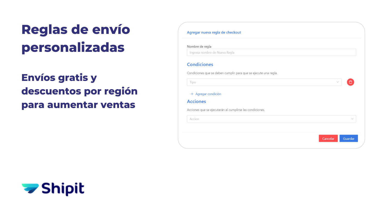 Shipit reglas de envío