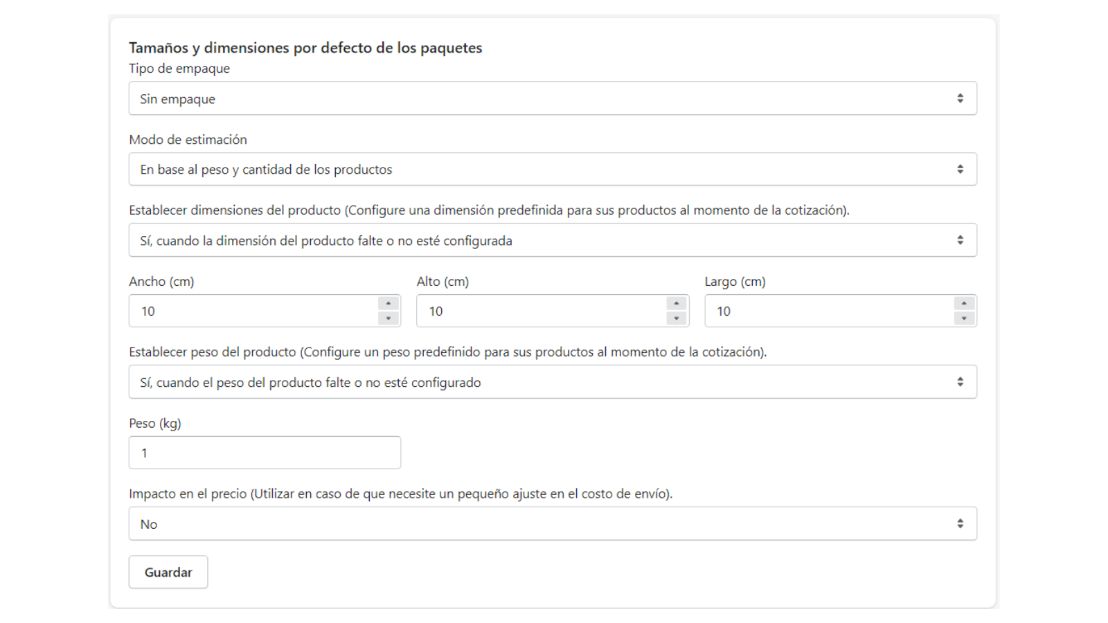 Shipit Produkt Dimensioner.