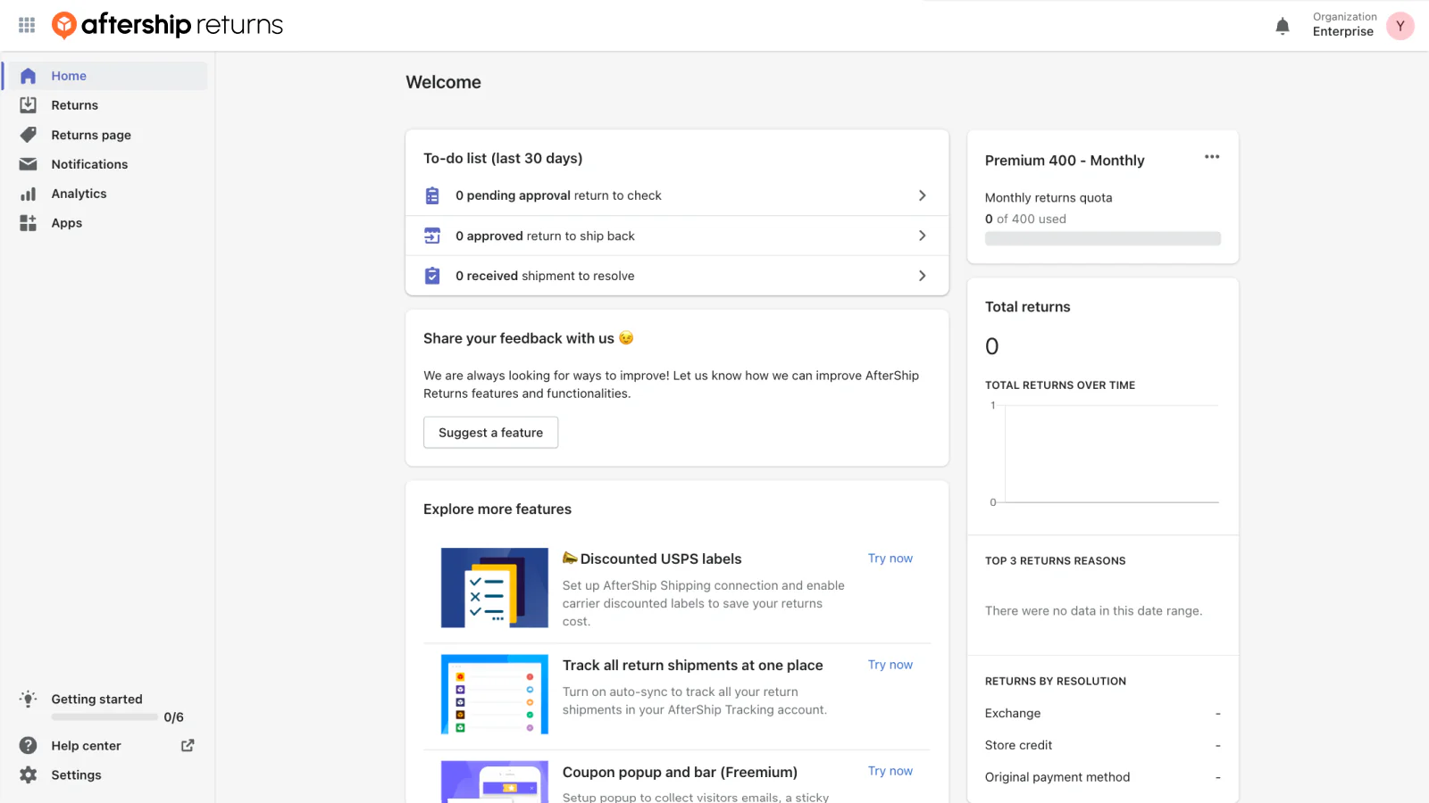 New and better branded returns page