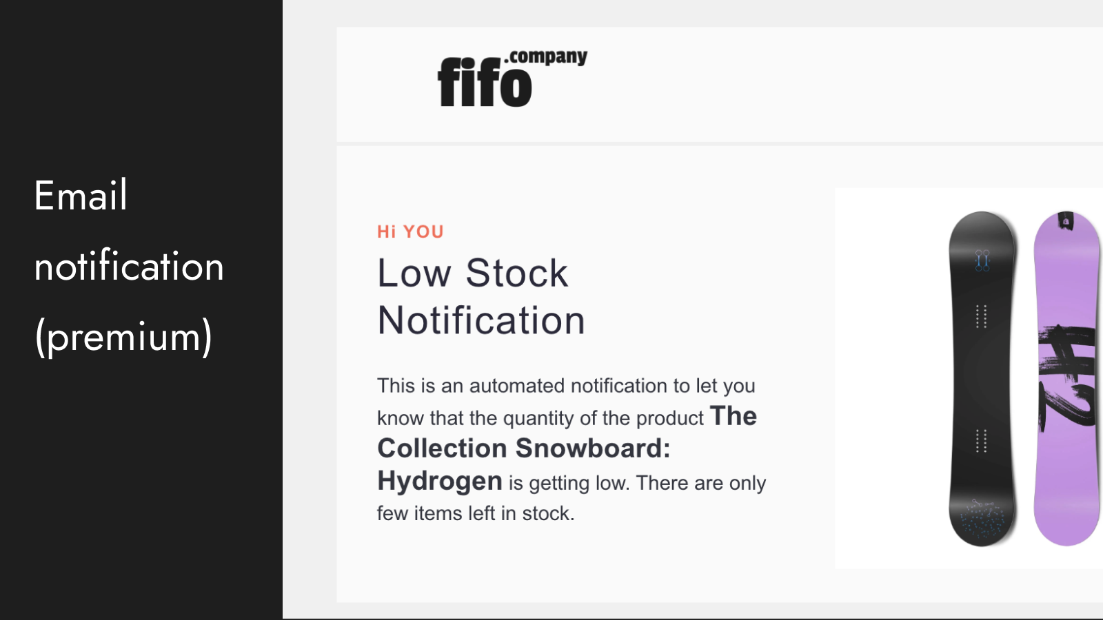 Low Stock Notifier Screenshot