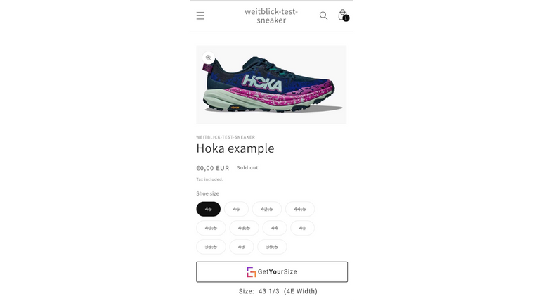 Weitblick.ai ‑ Get Your Size Screenshot