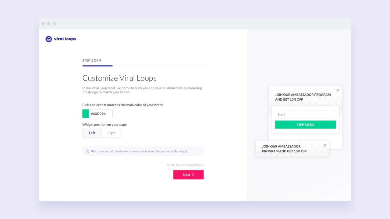 Viral Loops Shopify Onboarding