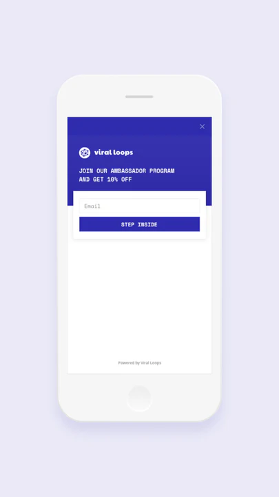 Viral Loops Shopify In-App Mobile