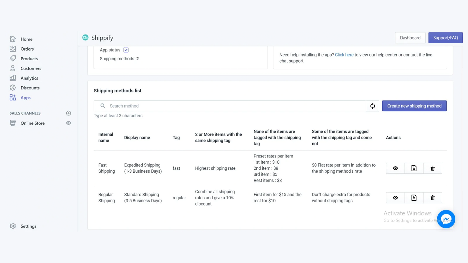 Shipping rules overview - keep track of all your shipping method