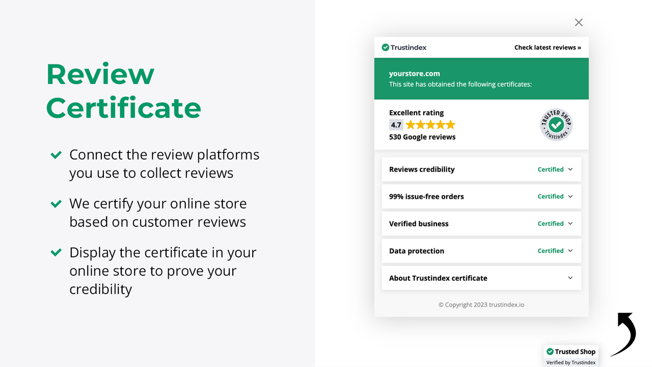 Trustindex Review Certificaat Widget