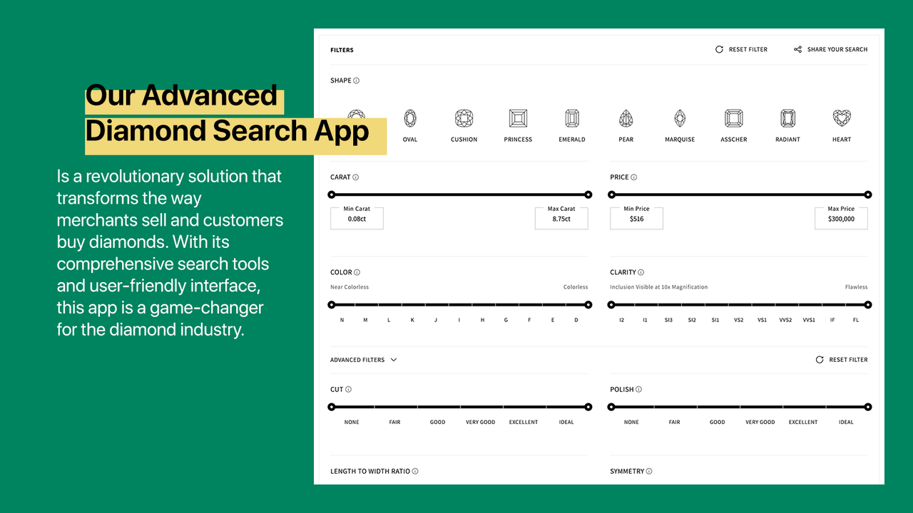 Unsere erweiterte Diamantensuch-App ist eine revolutionäre Lösung