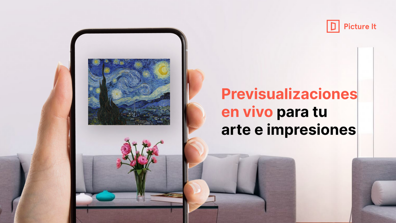 Previsualizaciones en vivo para tu arte e impresiones