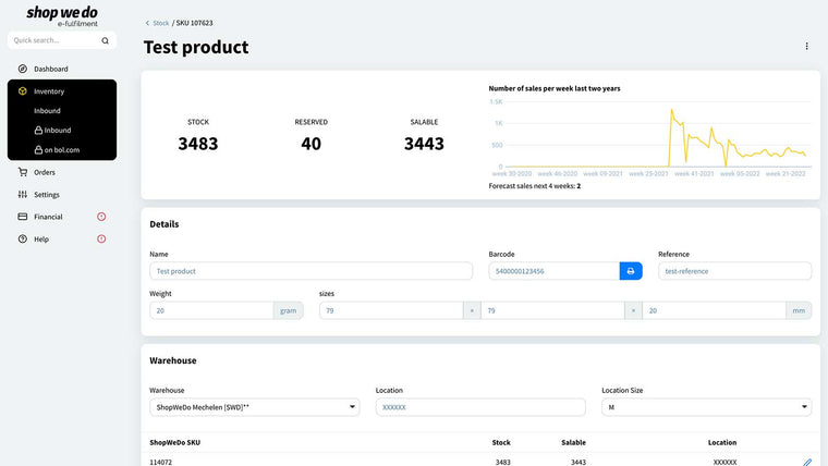 ShopWeDo e‑fulfilment Screenshot