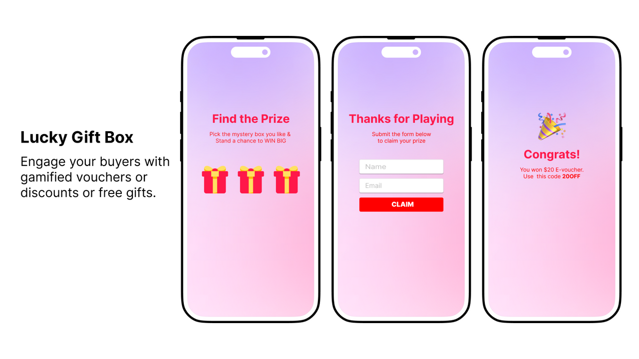 Gift box gamification voor Shopify winkel