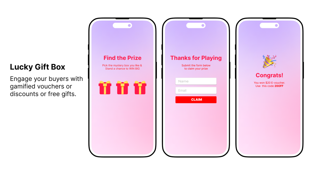 Gamification de la boîte cadeau pour la boutique Shopify