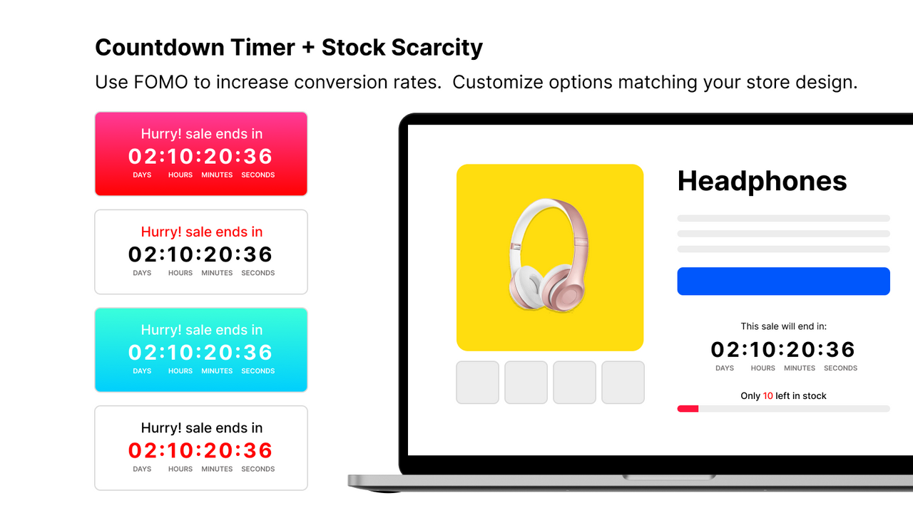 Countdown timer for Shopify store