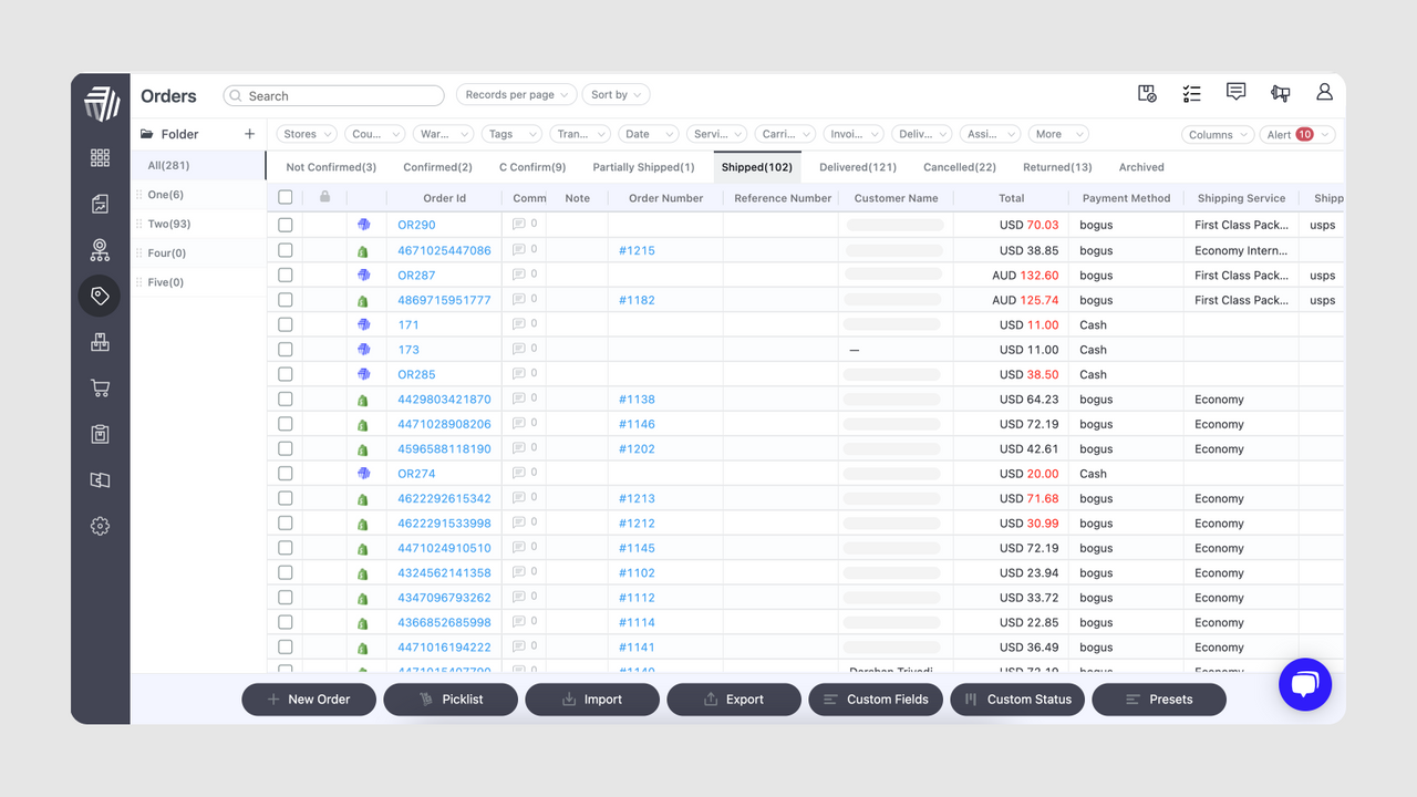 Orderlista-sida