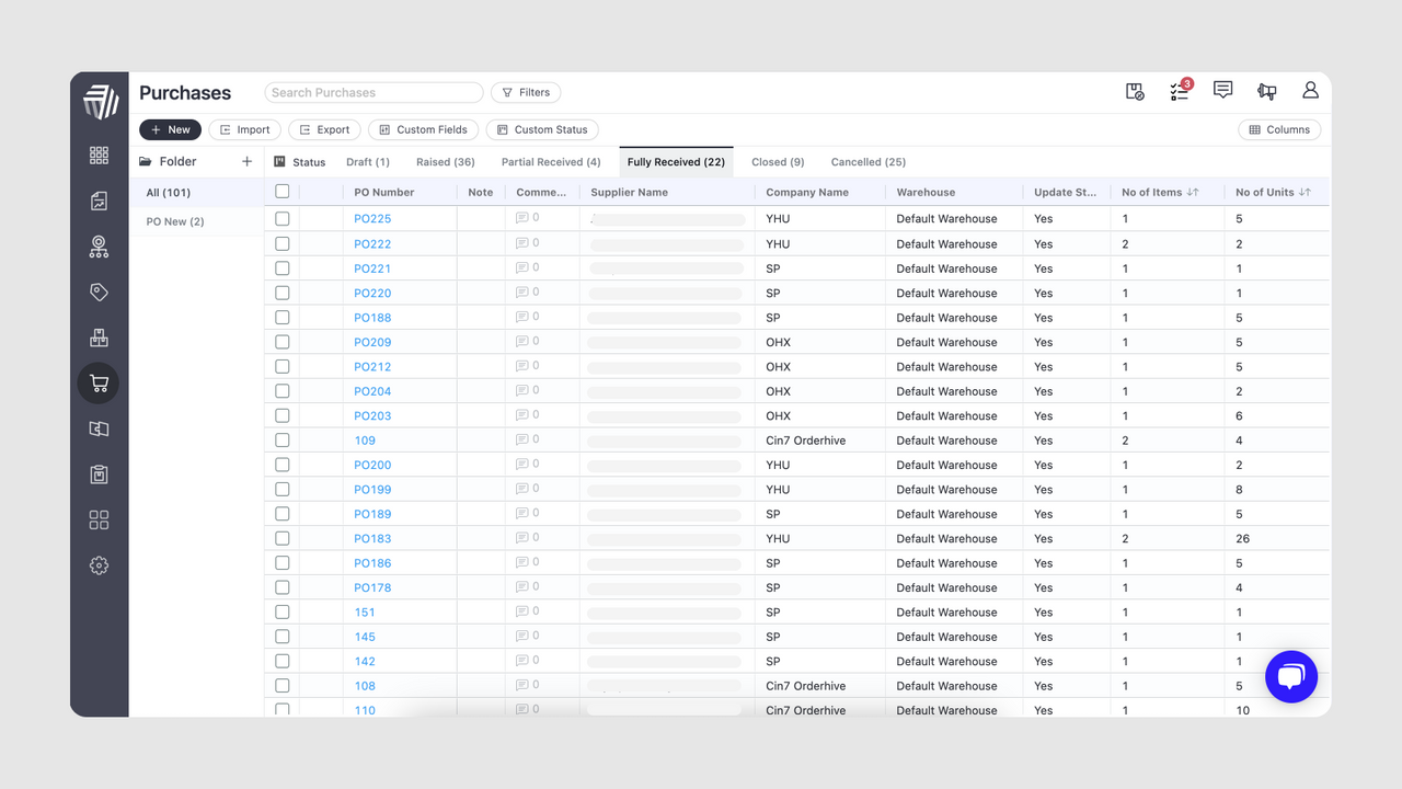 Purchase List Page