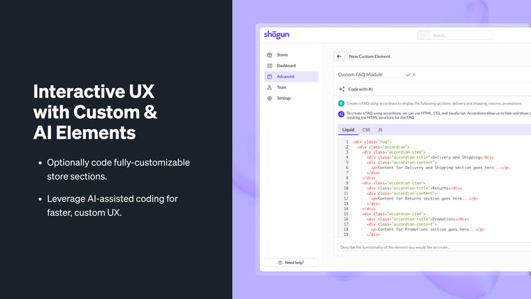 Shogun ‑ Landing Page Builder Screenshot