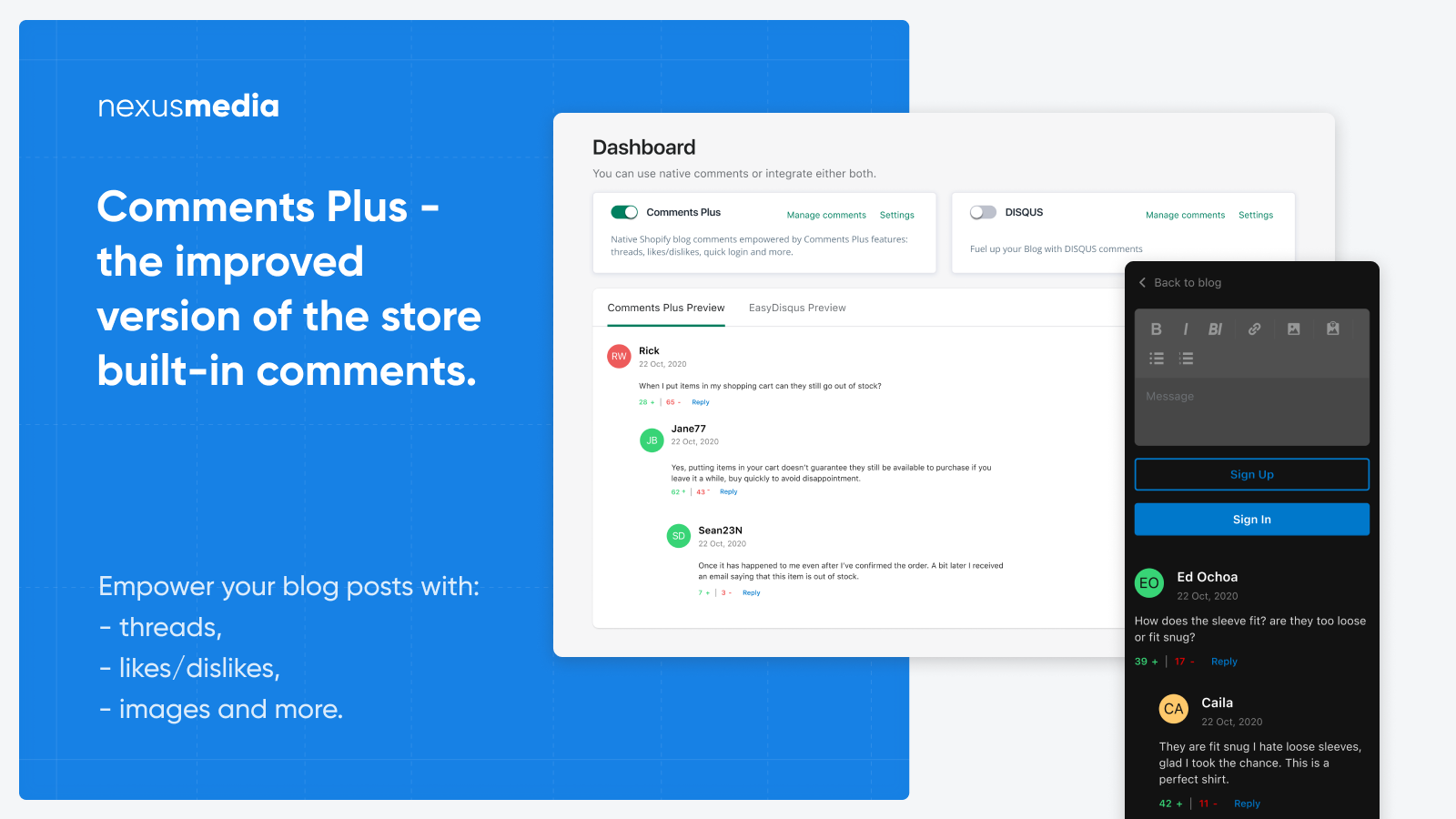 Comments Plus: blog comments - Supercharge blog comments: threads, likes, usability, DISQUS'