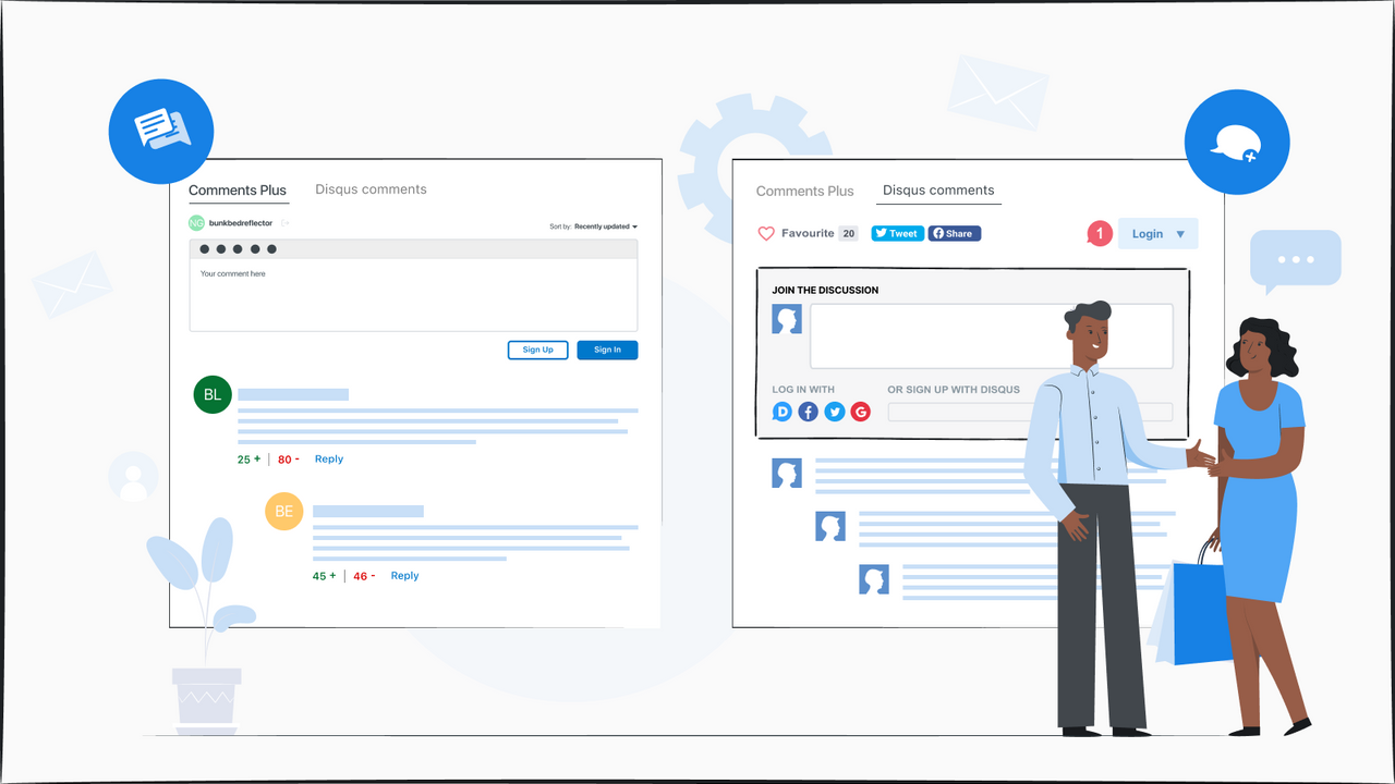 Supercharge comentários de blog: threads, likes, usabilidade, DISQUS