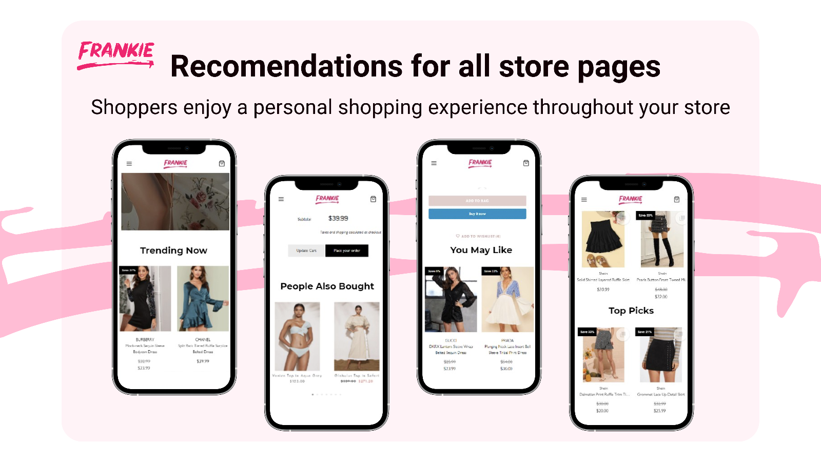 Amazon-achtige gepersonaliseerde aanbevelingen op elke winkelpagina