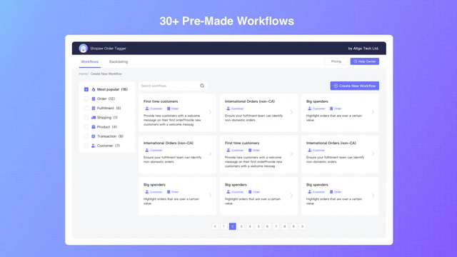 Auto order tagging workflow skabeloner