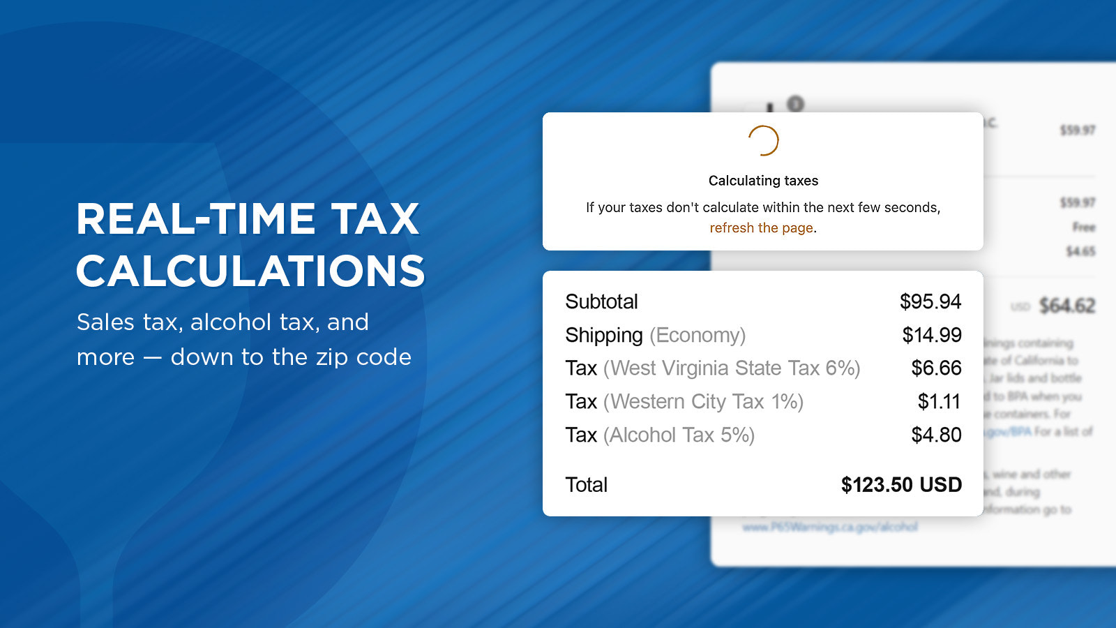 Cálculos de impuestos en tiempo real
