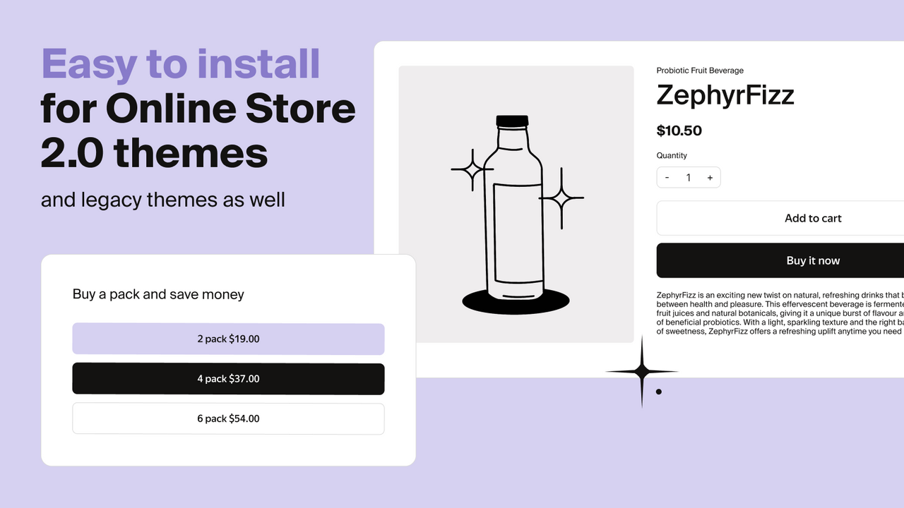 Eenvoudig te installeren voor Online Store 2.0 thema's