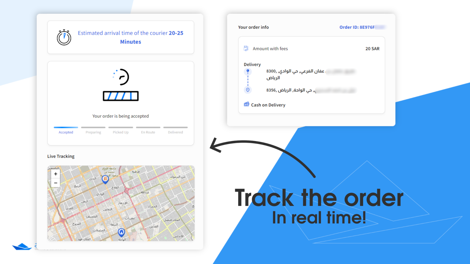 Track the order in real time