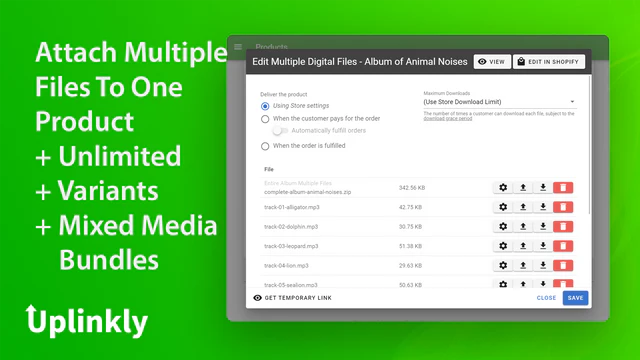 Add multiple files, physical & digital variants and mixed media