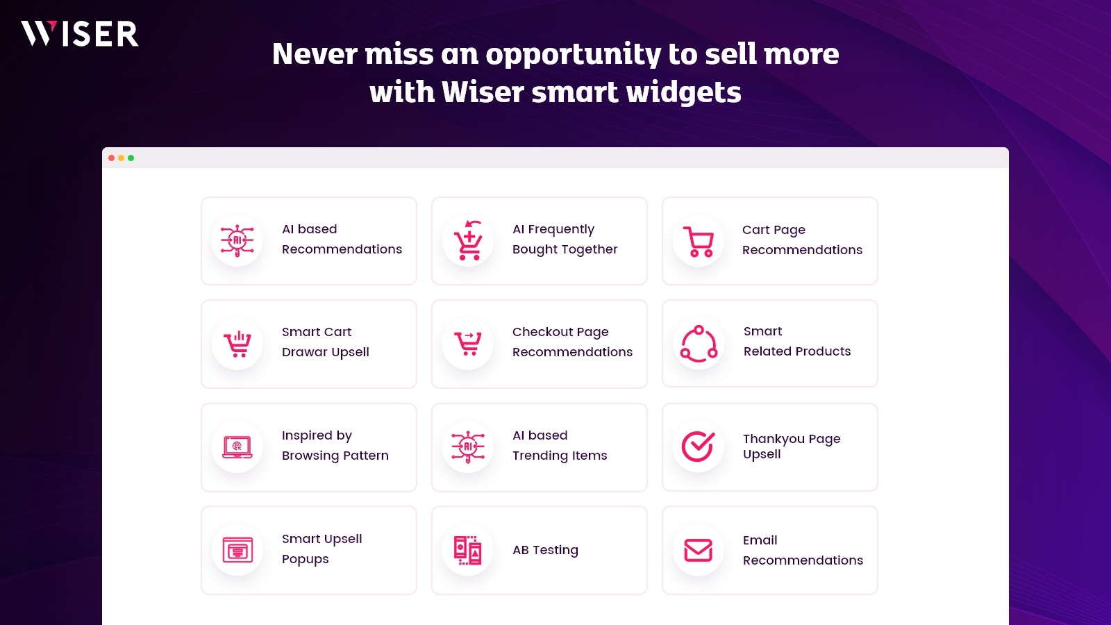 KI-basierte Empfehlungen der Wiser Shopify-App