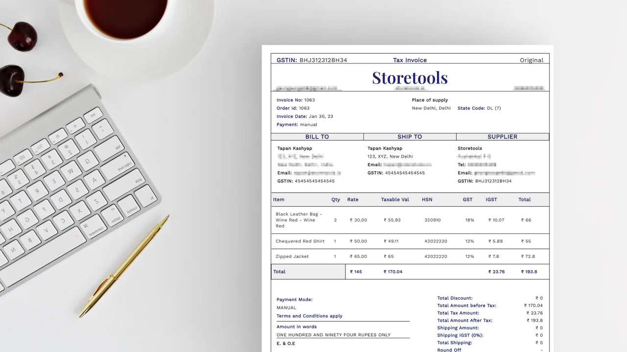 GST Invoice templates