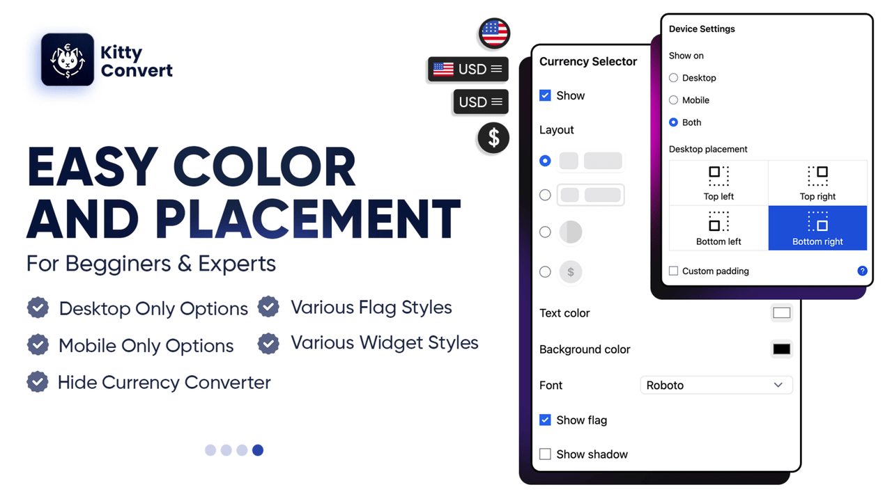 Options de couleur et de placement