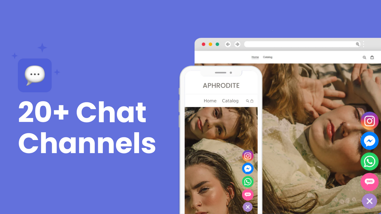 Añade tantos canales de chat como quieras a tu widget de chat