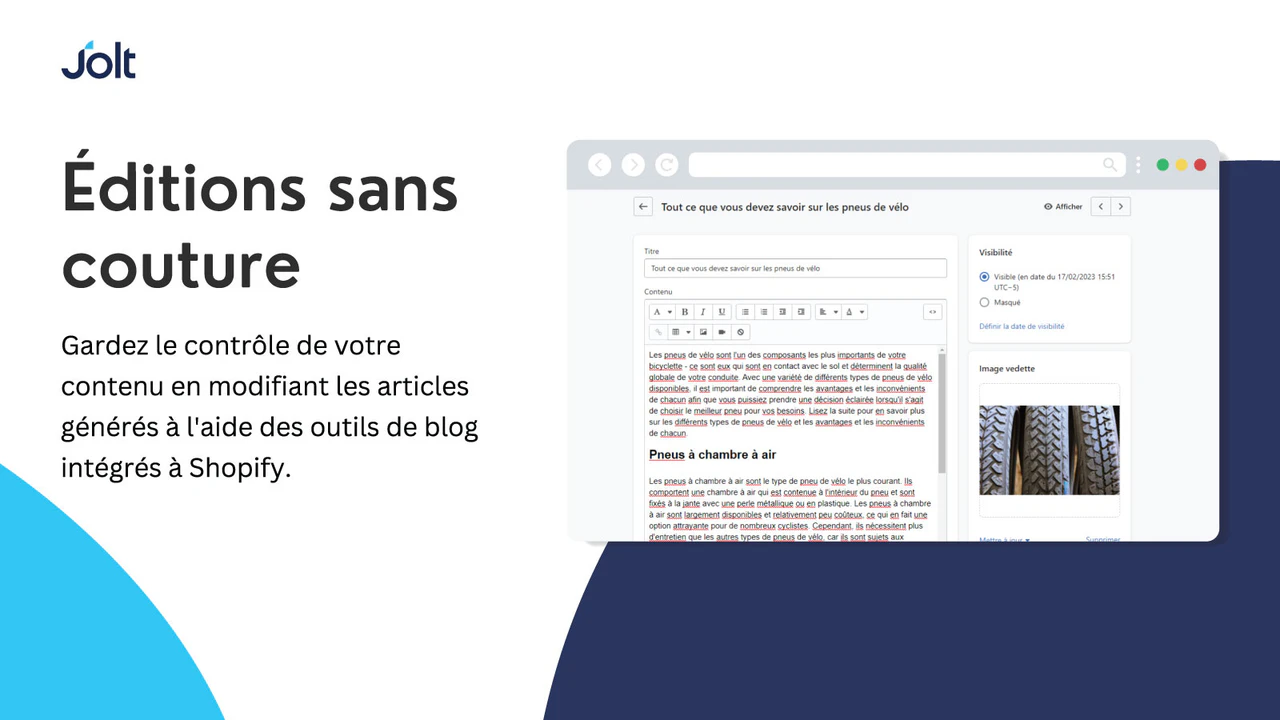 Modifier les articles générés à l'aide de l'éditeur de blog