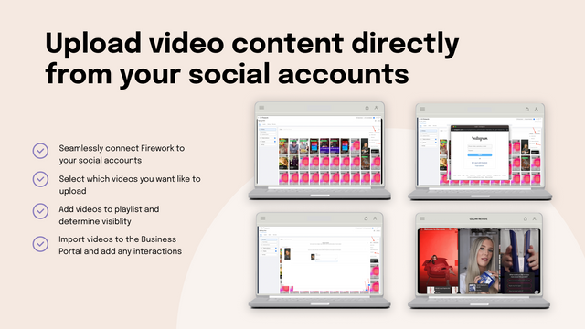 Our social media uploader makes it easy to import your content