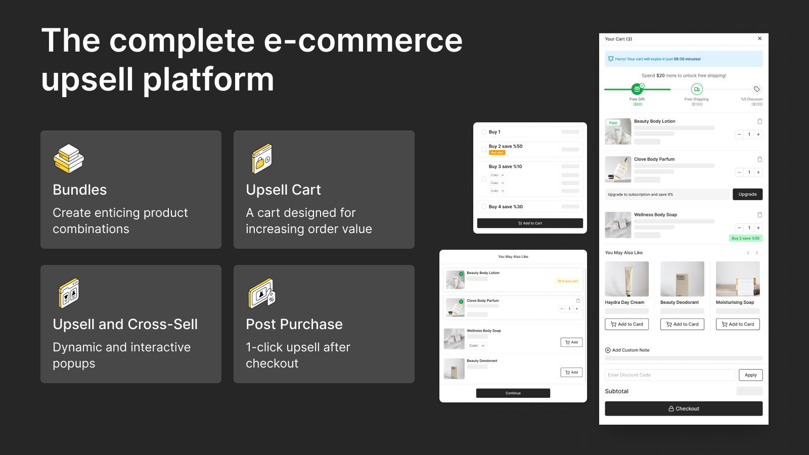 A plataforma completa de upsell para e-commerce