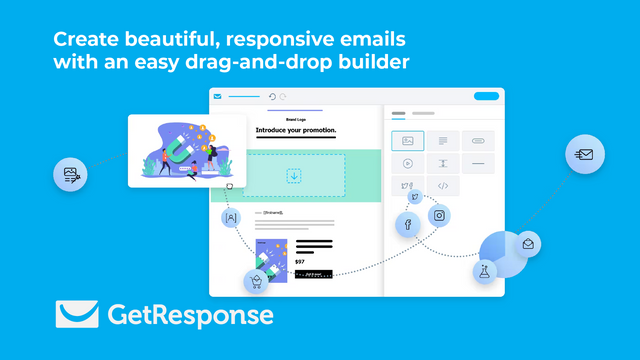 Crie emails bonitos com um construtor fácil de arrastar e soltar