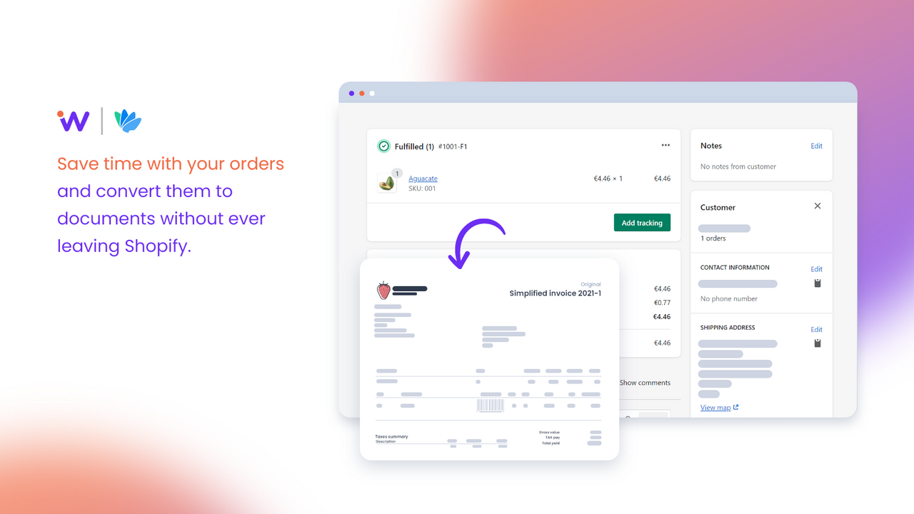 Convert your orders in documents automatically